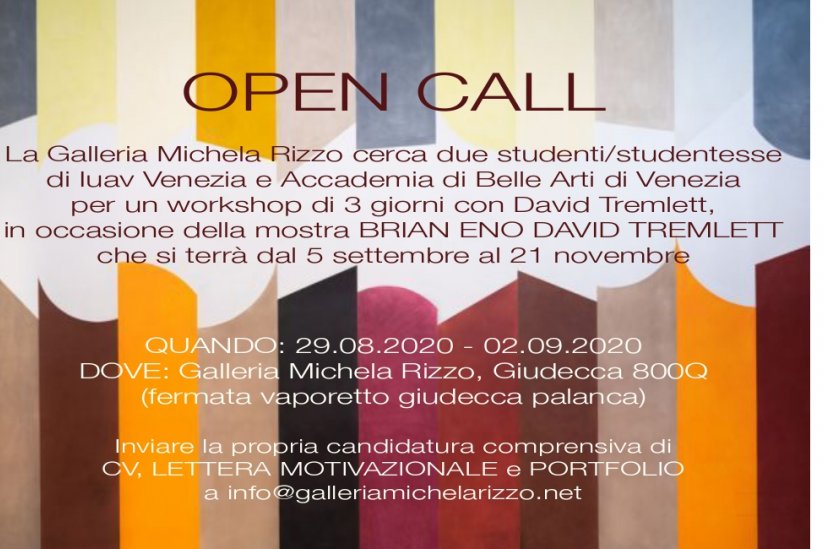 OPEN CALL - Galleria Michela Rizzo Venezia