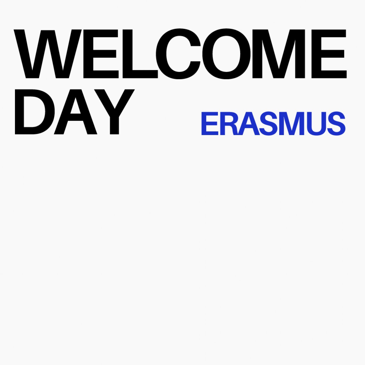 WELCOME DAY ERASMUS